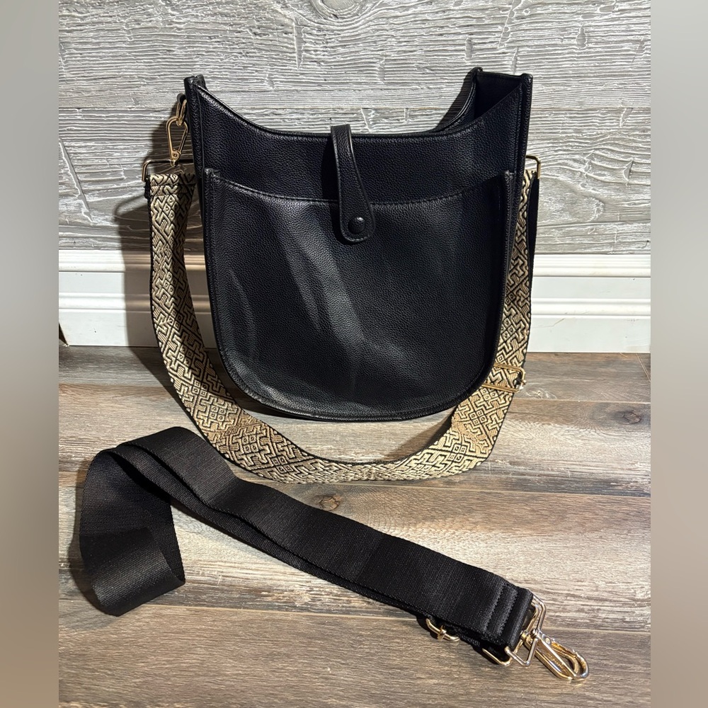 AH-DORNED Vegan Crossbody Bag in Black